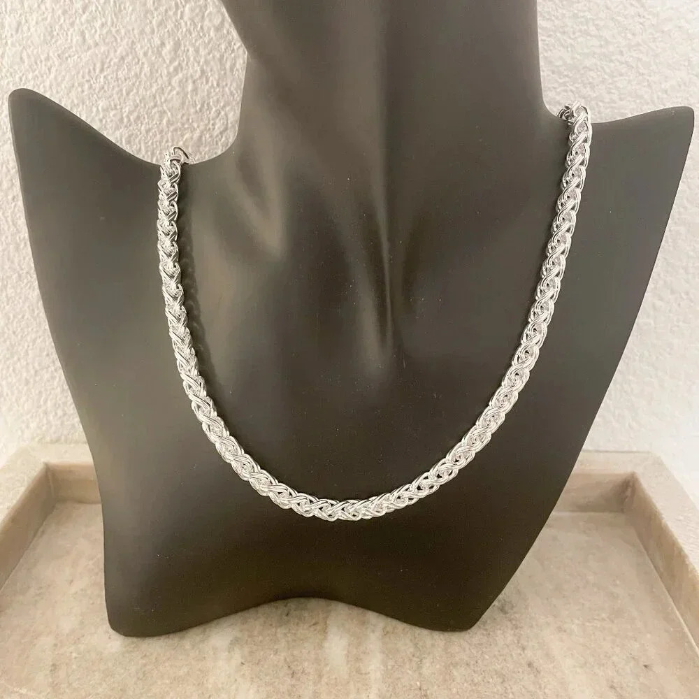 Sterling Silver Rope Chain Necklace - Silver - Picture 5 of 7